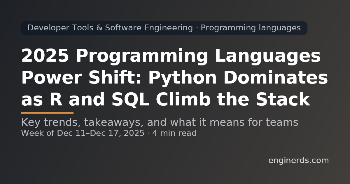 2025 Programming Languages Power Shift: Python Dominates as R and SQL Climb the Stack