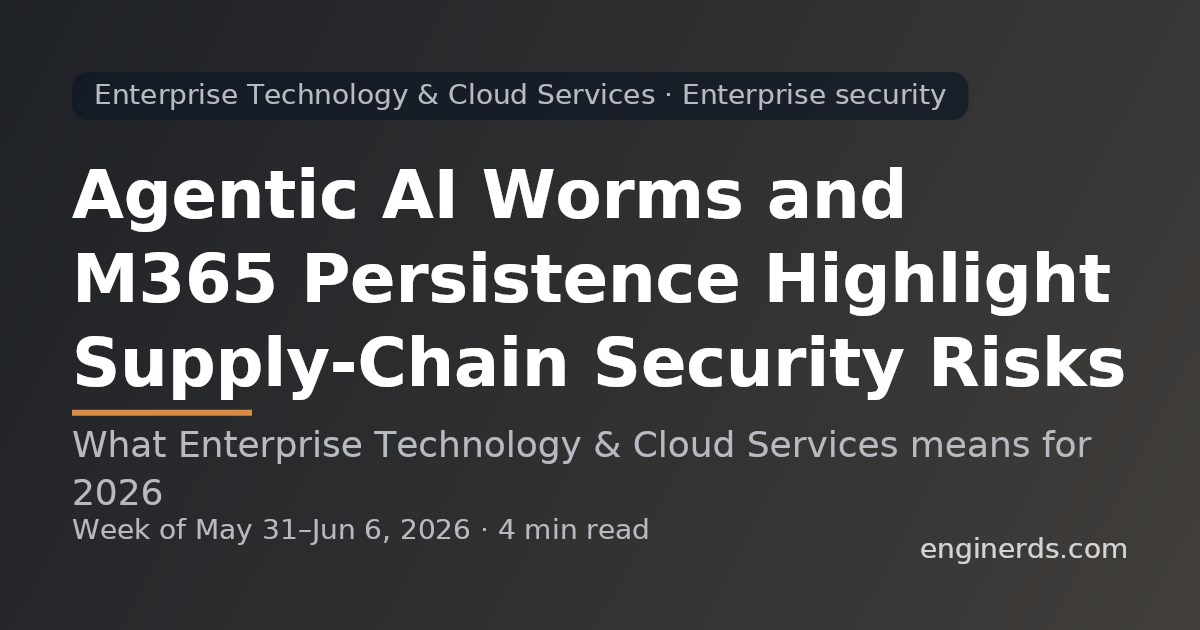 Agentic AI Worms and M365 Persistence Highlight Supply-Chain Security Risks