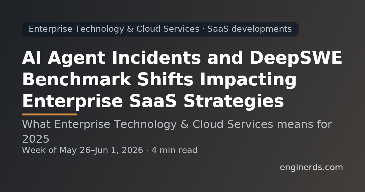 AI Agent Incidents and DeepSWE Benchmark Shifts Impacting Enterprise SaaS Strategies