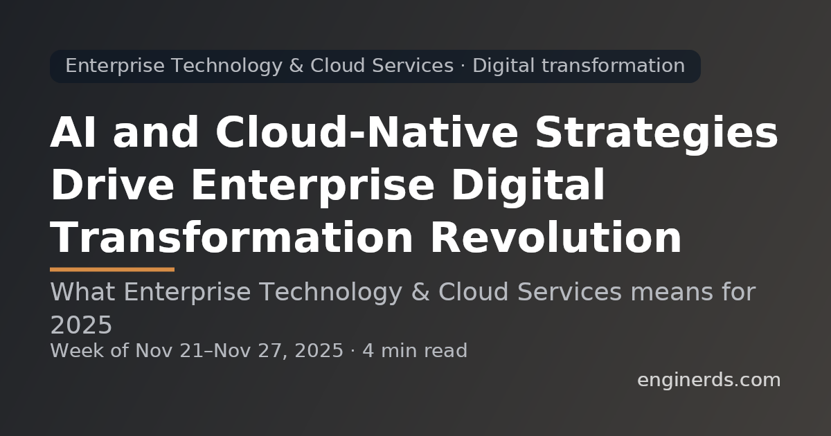 AI and Cloud-Native Strategies Drive Enterprise Digital Transformation Revolution