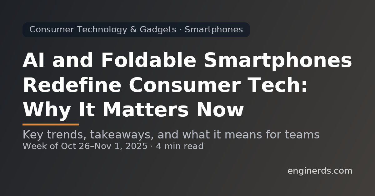 AI and Foldable Smartphones Redefine Consumer Tech: Why It Matters Now