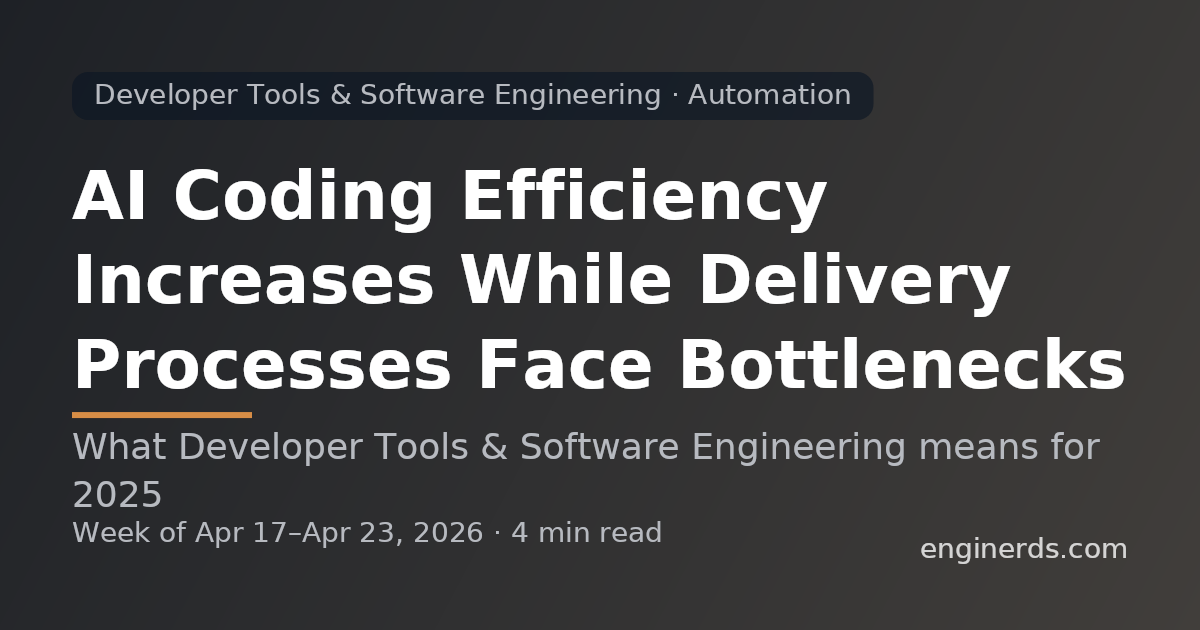 AI Coding Efficiency Increases While Delivery Processes Face Bottlenecks