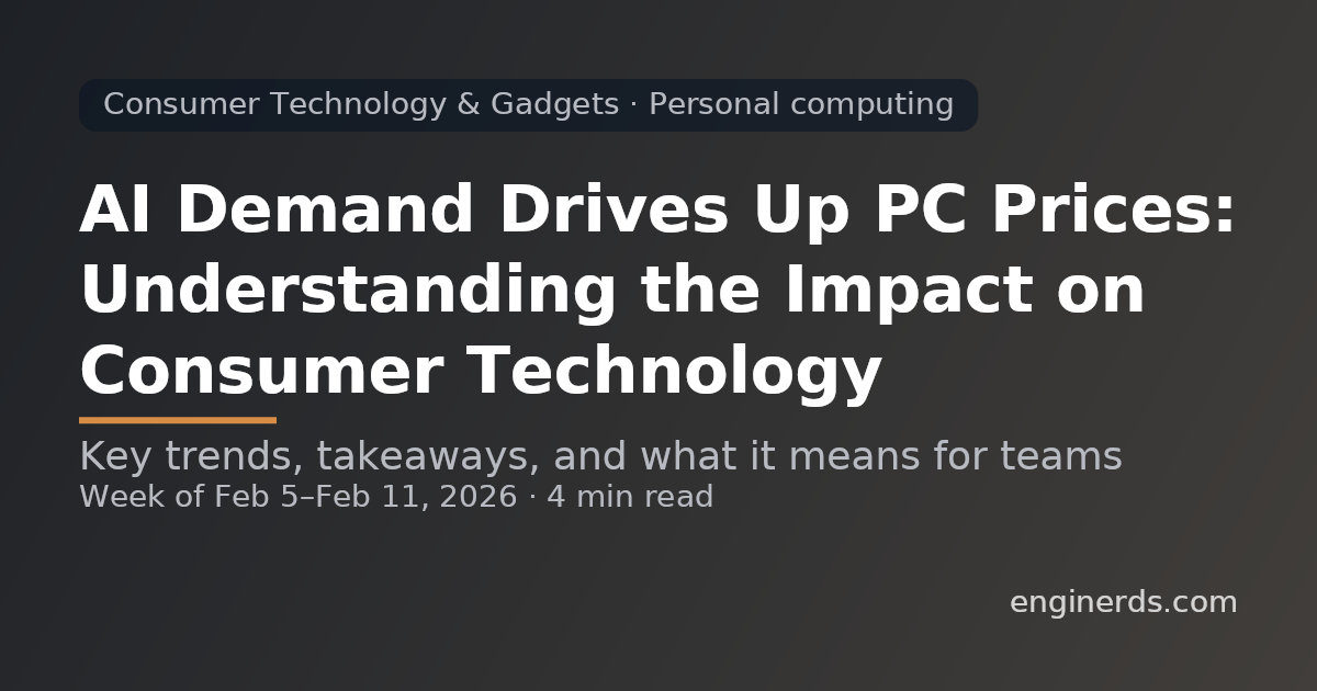 AI Demand Drives Up PC Prices: Understanding the Impact on Consumer Technology