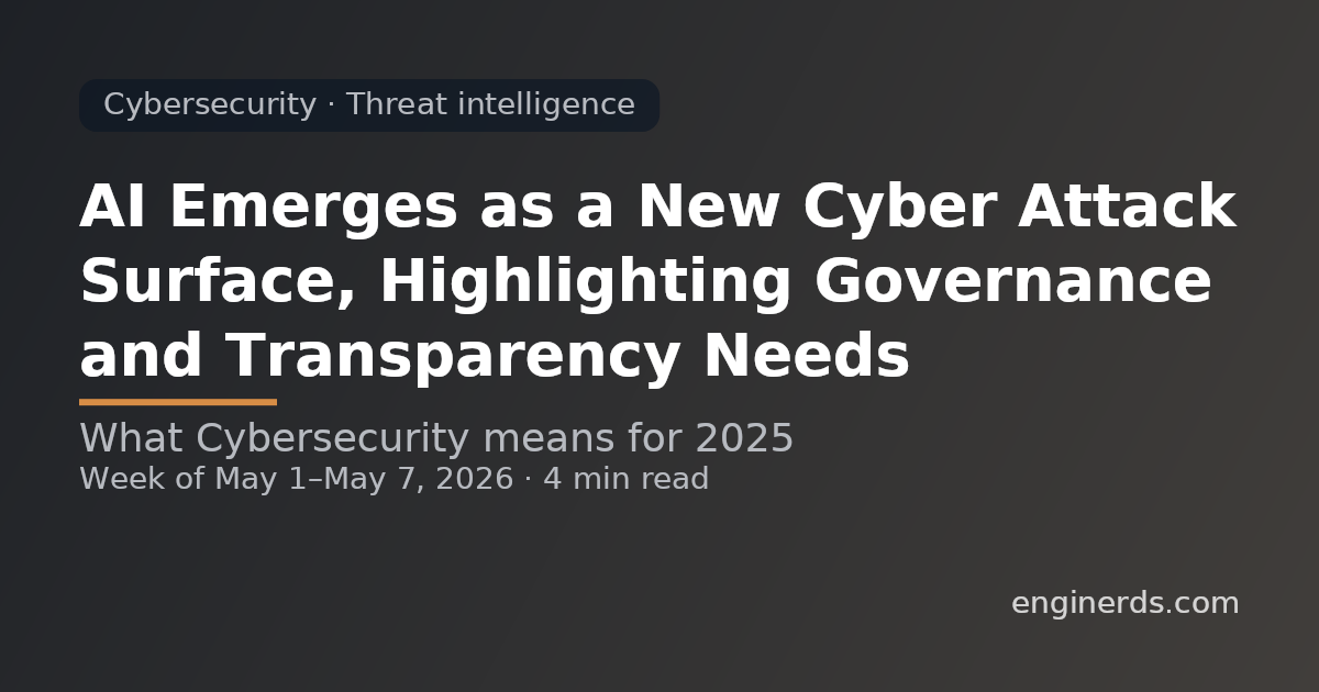AI Emerges as a New Cyber Attack Surface, Highlighting Governance and Transparency Needs