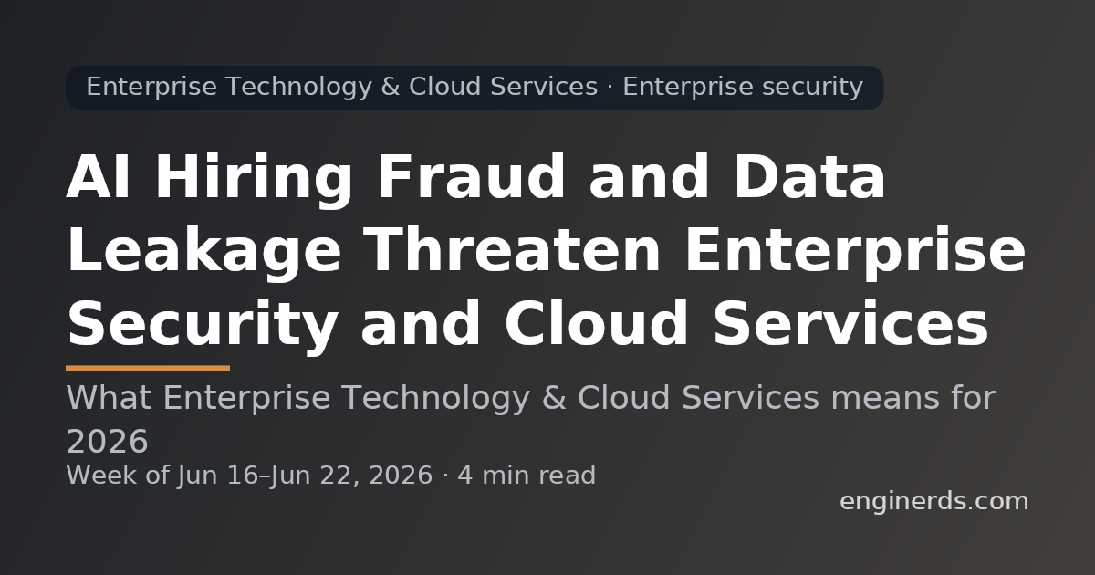 AI Hiring Fraud and Data Leakage Threaten Enterprise Security and Cloud Services
