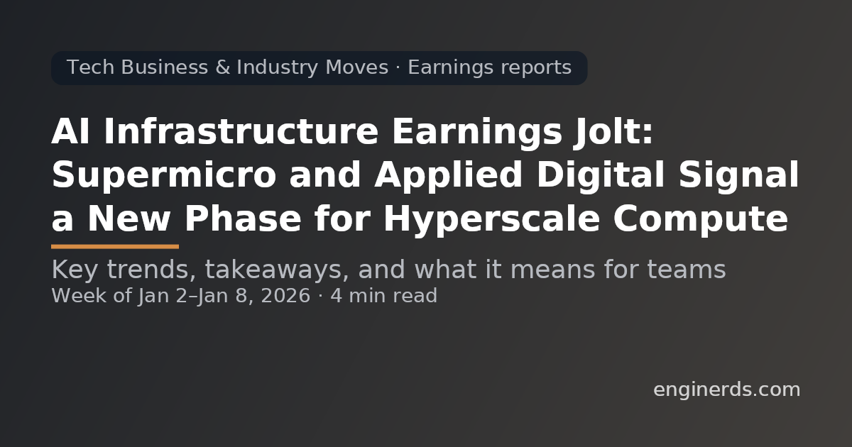 AI Infrastructure Earnings Jolt: Supermicro and Applied Digital Signal a New Phase for Hyperscale Compute