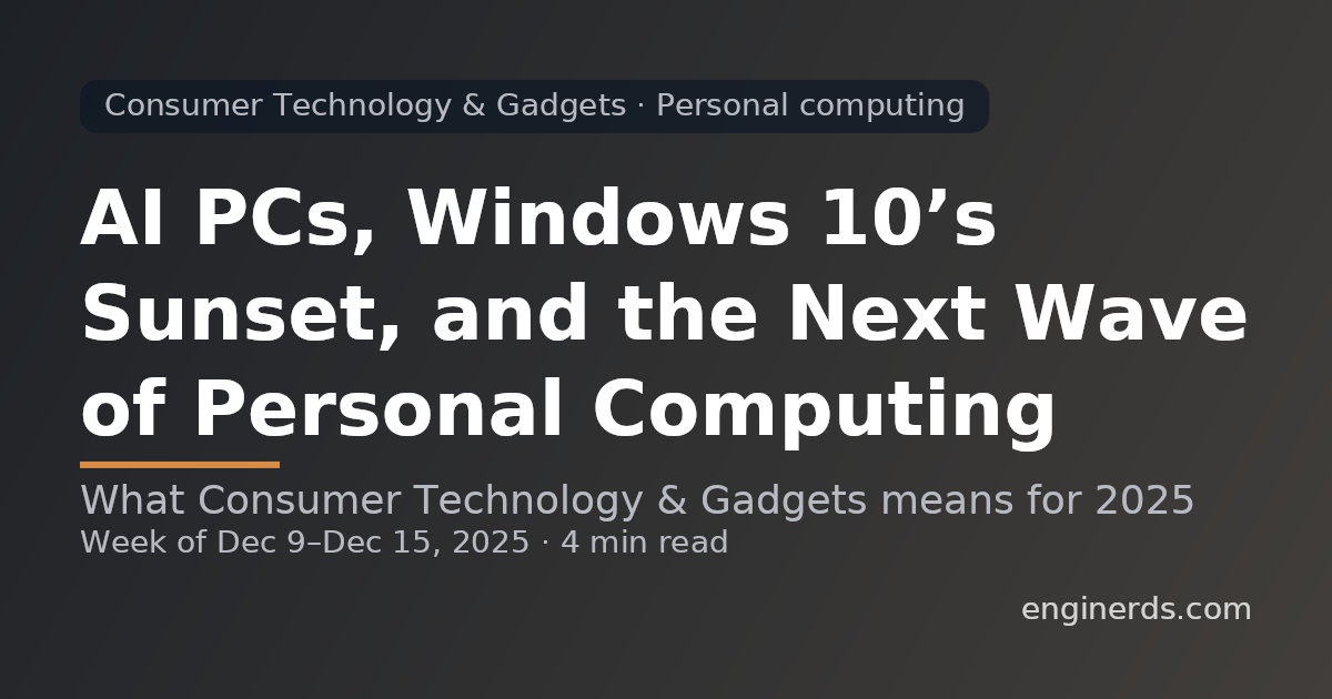 AI PCs, Windows 10’s Sunset, and the Next Wave of Personal Computing
