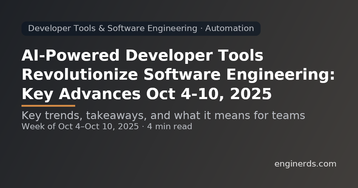 Developer Tools & Software Engineering