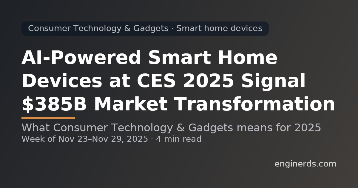 AI-Powered Smart Home Devices at CES 2025 Signal $385B Market Transformation