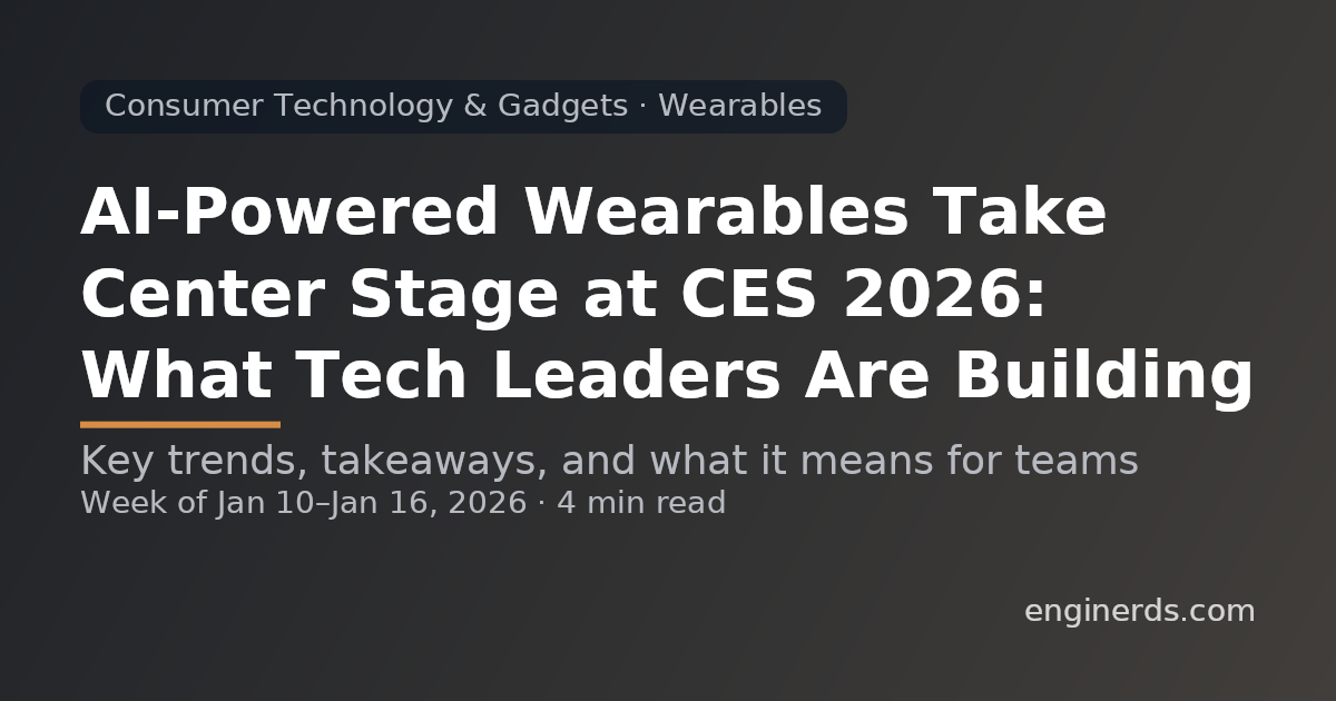 AI-Powered Wearables Take Center Stage at CES 2026: What Tech Leaders Are Building