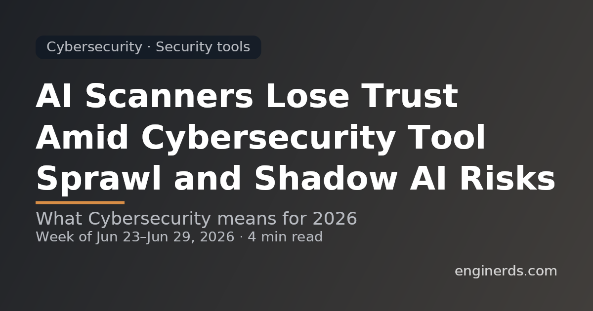 AI Scanners Lose Trust Amid Cybersecurity Tool Sprawl and Shadow AI Risks