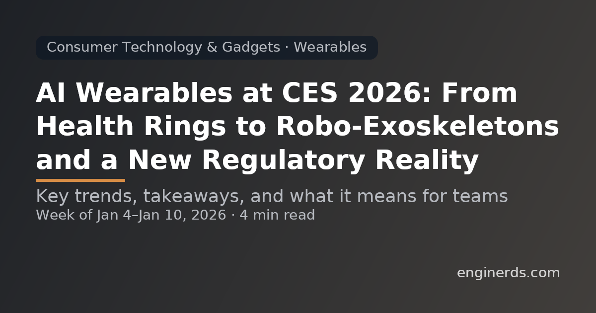 AI Wearables at CES 2026: From Health Rings to Robo-Exoskeletons and a New Regulatory Reality