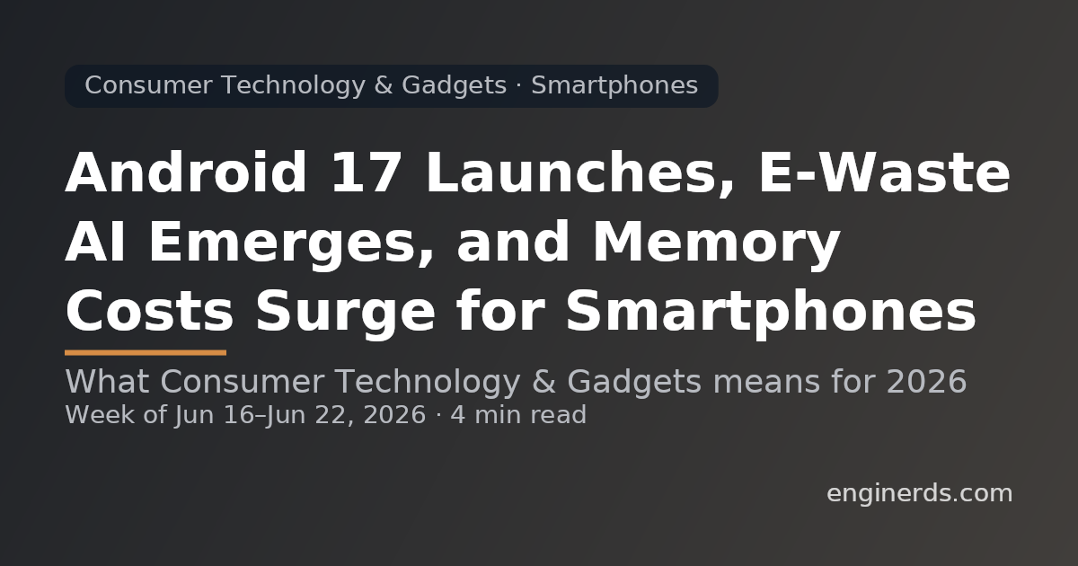 Android 17 Launches, E-Waste AI Emerges, and Memory Costs Surge for Smartphones