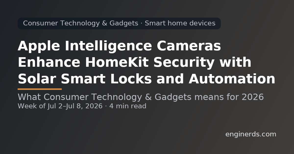 Apple Intelligence Cameras Enhance HomeKit Security with Solar Smart Locks and Automation