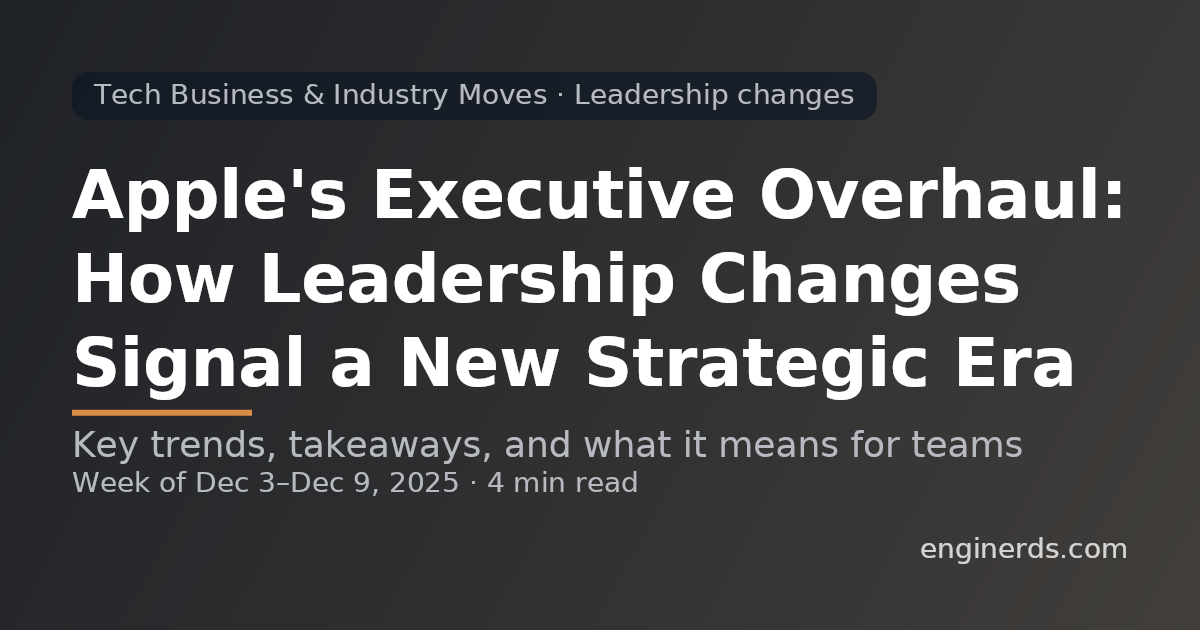 Apple's Executive Overhaul: How Leadership Changes Signal a New Strategic Era