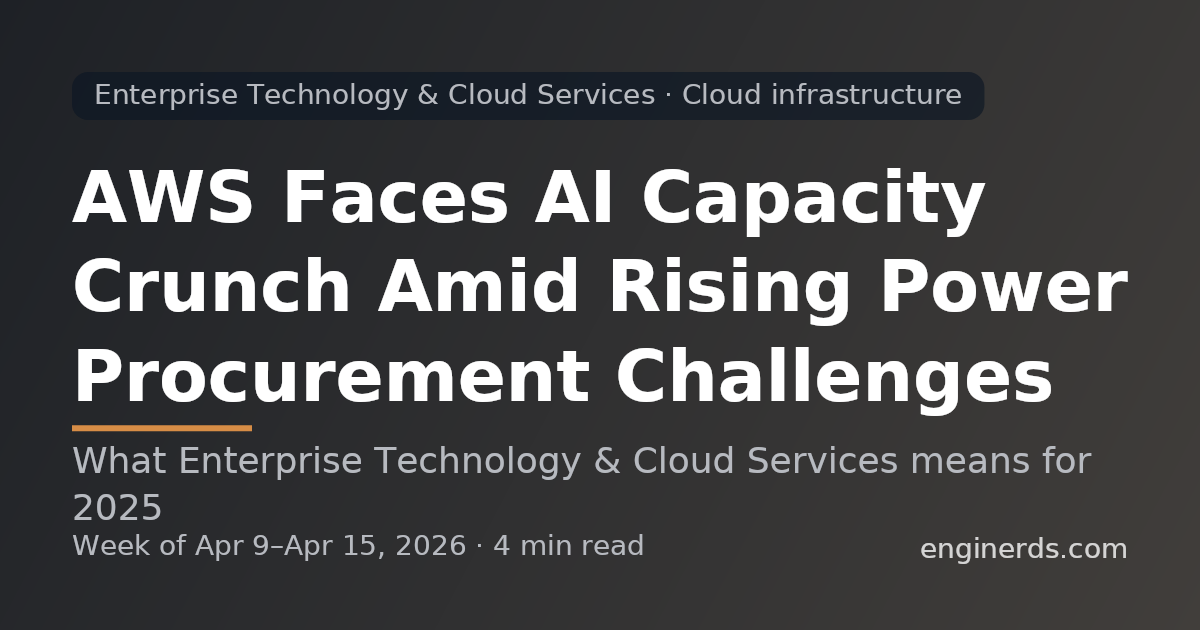 AWS Faces AI Capacity Crunch Amid Rising Power Procurement Challenges