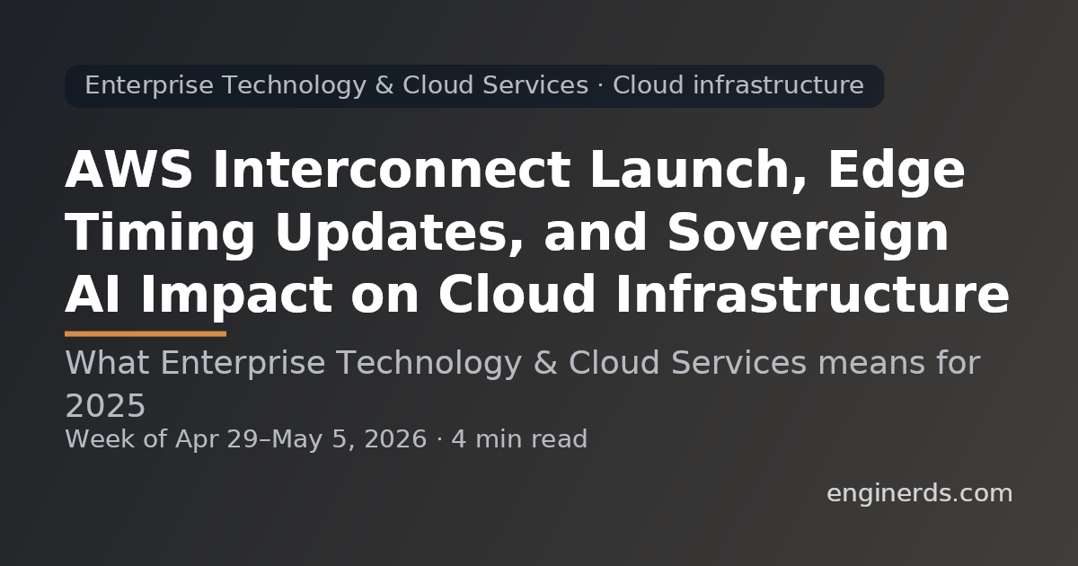AWS Interconnect Launch, Edge Timing Updates, and Sovereign AI Impact on Cloud Infrastructure