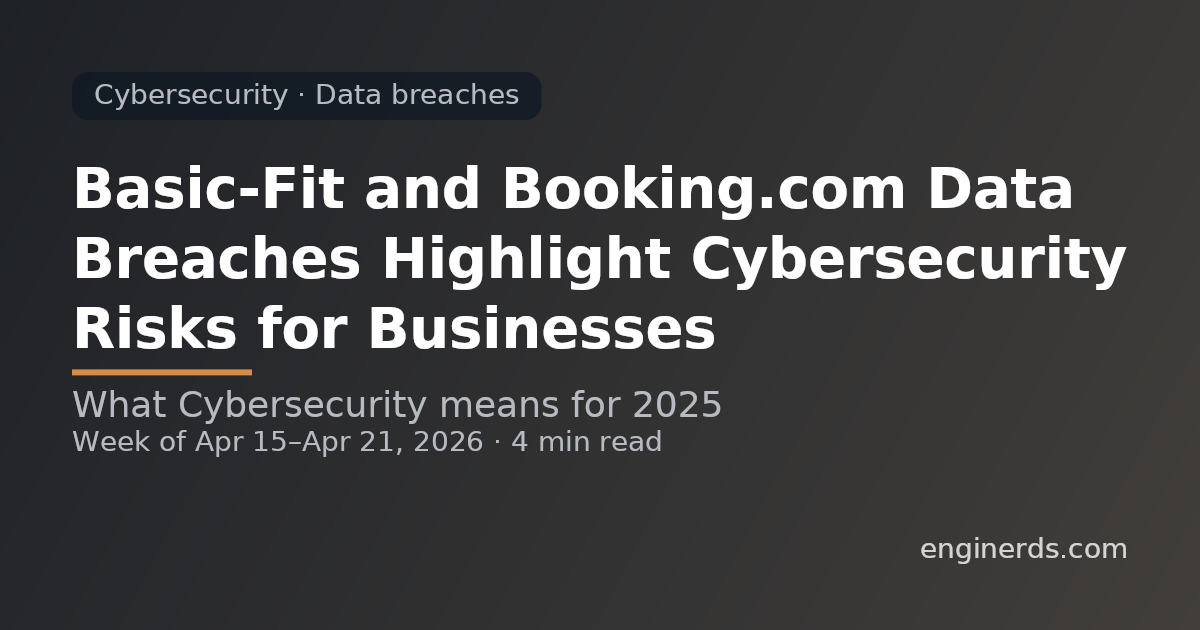 Basic-Fit and Booking.com Data Breaches Highlight Cybersecurity Risks for Businesses