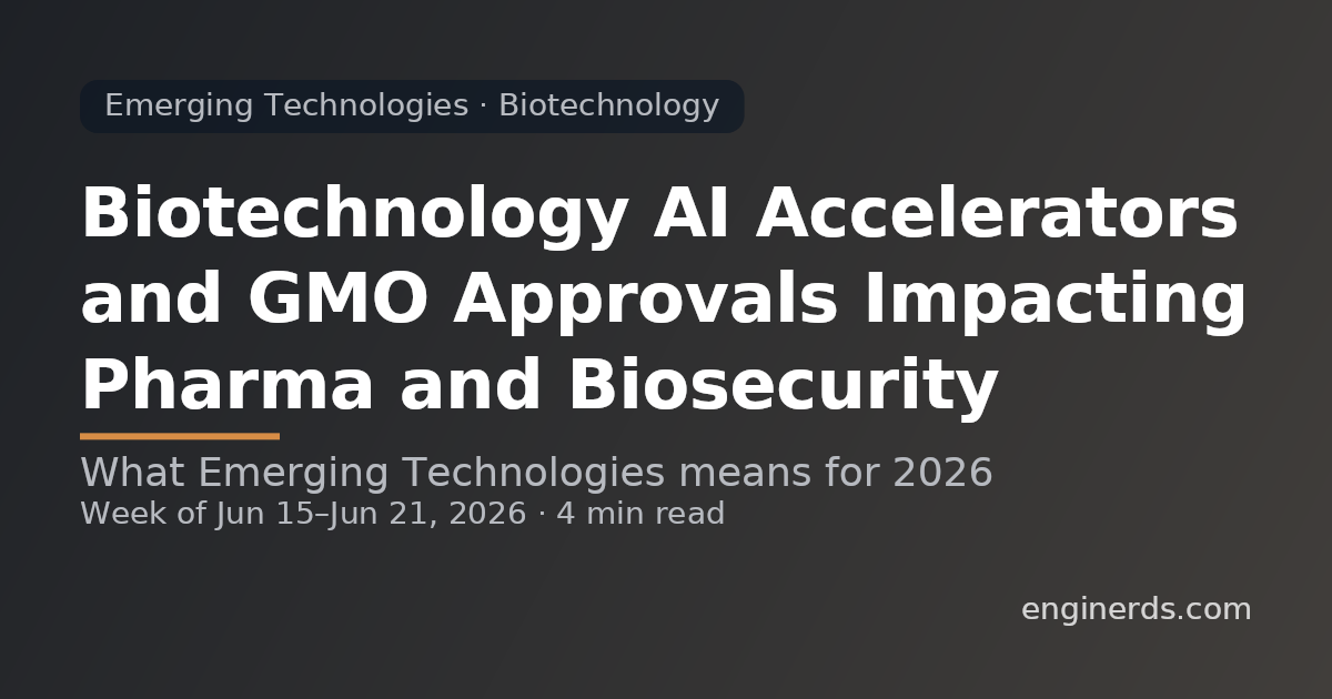 Biotechnology AI Accelerators and GMO Approvals Impacting Pharma and Biosecurity