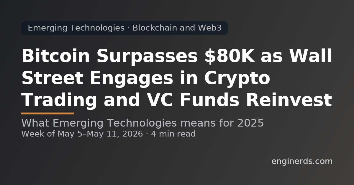 Bitcoin Surpasses $80K as Wall Street Engages in Crypto Trading and VC Funds Reinvest