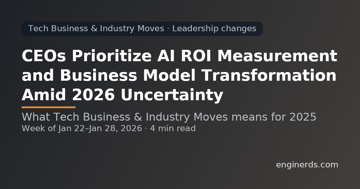 CEOs Prioritize AI ROI Measurement and Business Model Transformation Amid 2026 Uncertainty