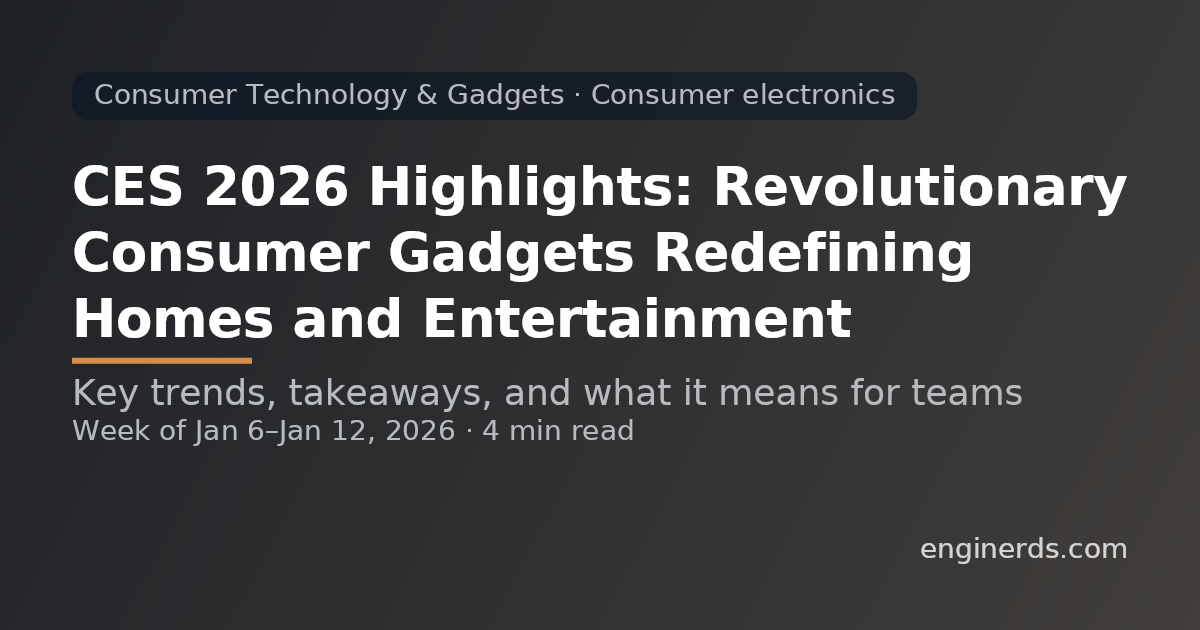 CES 2026 Highlights: Revolutionary Consumer Gadgets Redefining Homes and Entertainment