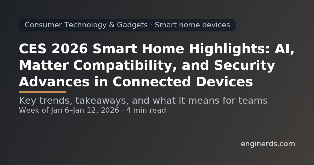 CES 2026 Smart Home Highlights: AI, Matter Compatibility, and Security Advances in Connected Devices