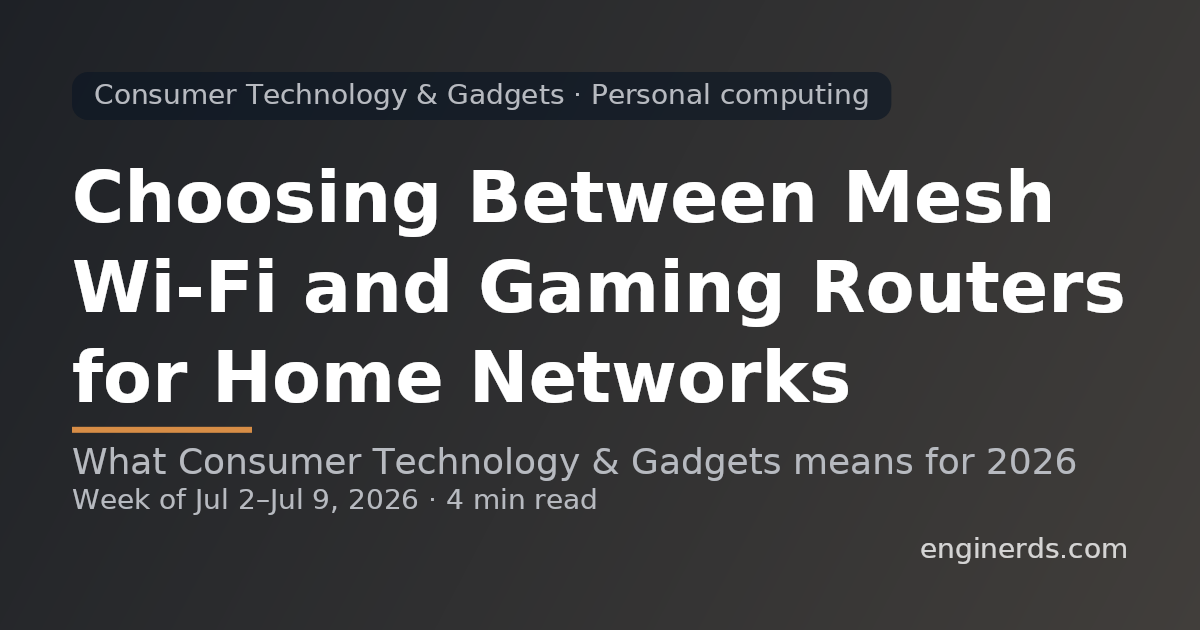 Choosing Between Mesh Wi-Fi and Gaming Routers for Home Networks