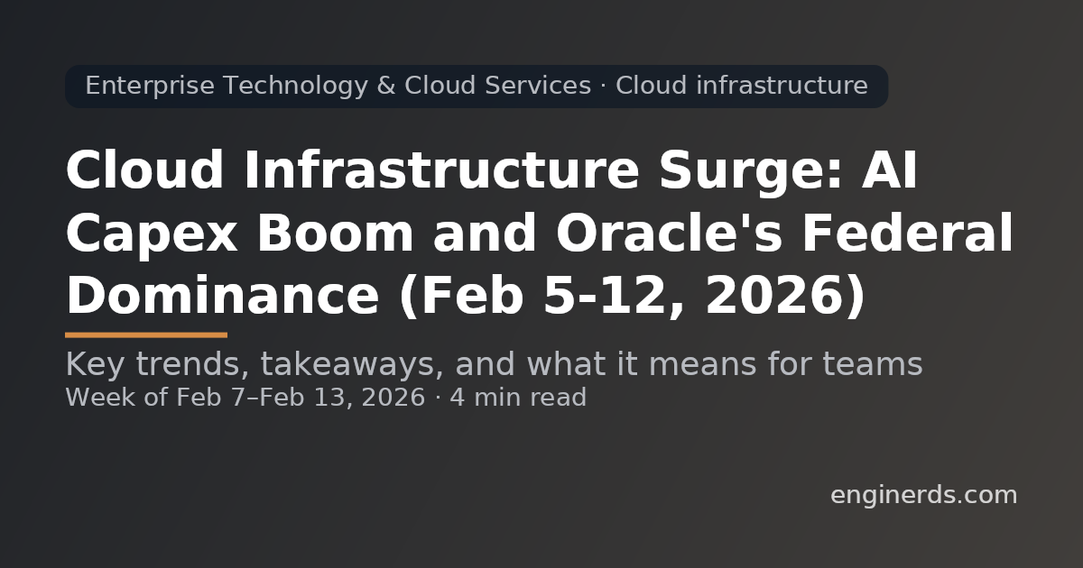 Cloud Infrastructure Surge: AI Capex Boom and Oracle's Federal Dominance (Feb 5-12, 2026)