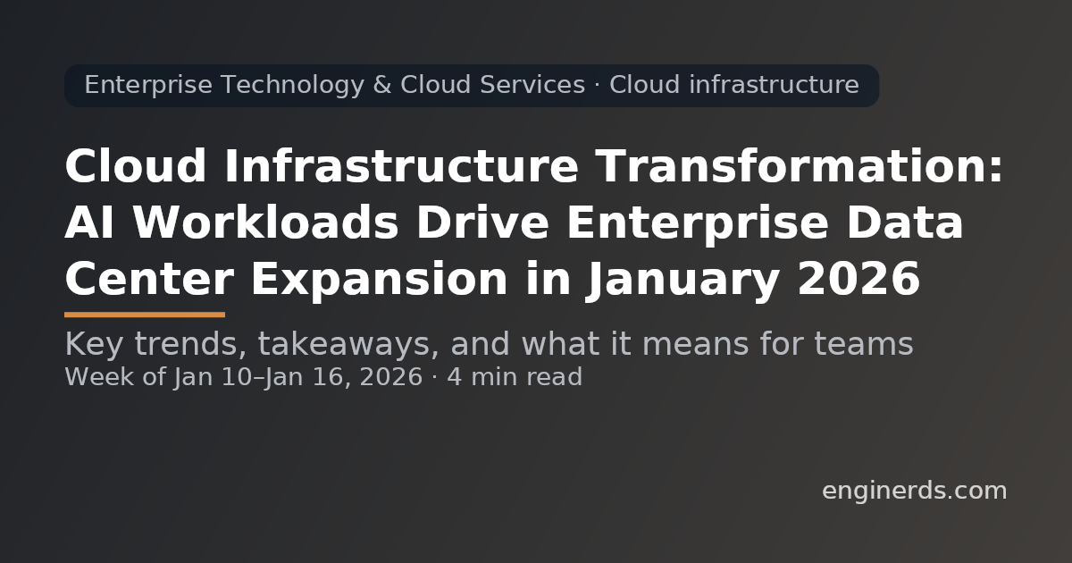 Cloud Infrastructure Transformation: AI Workloads Drive Enterprise Data Center Expansion in January 2026