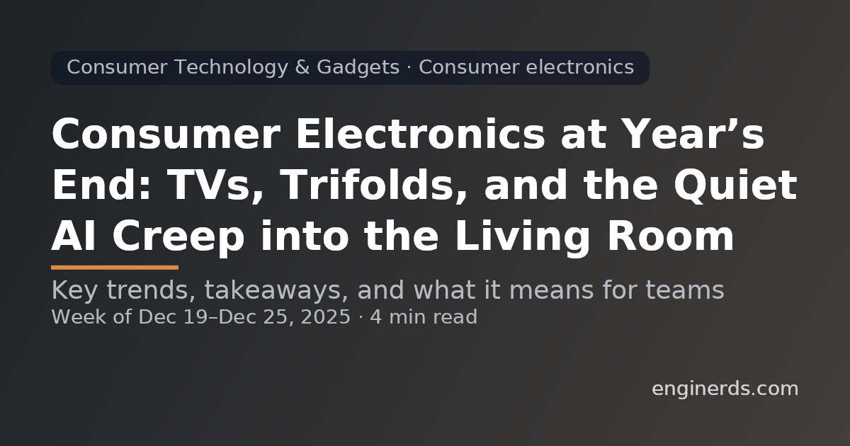 Consumer Electronics at Year’s End: TVs, Trifolds, and the Quiet AI Creep into the Living Room