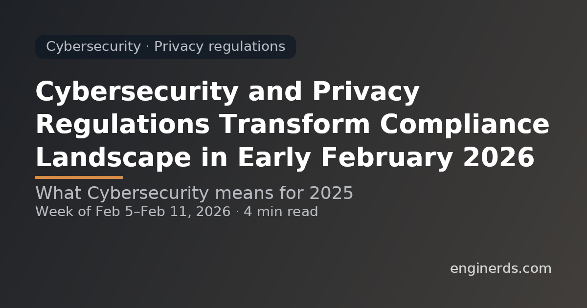 Cybersecurity and Privacy Regulations Transform Compliance Landscape in Early February 2026
