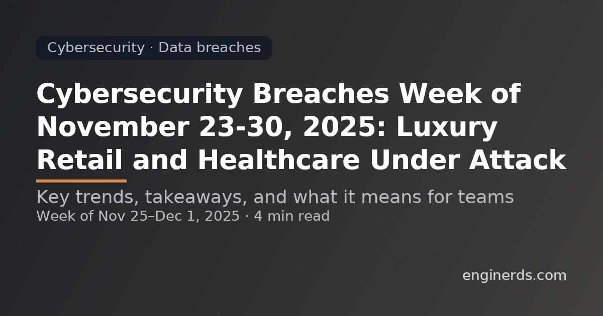 Cybersecurity Breaches Week of November 23–30, 2025: Luxury Retail and Healthcare Under Attack