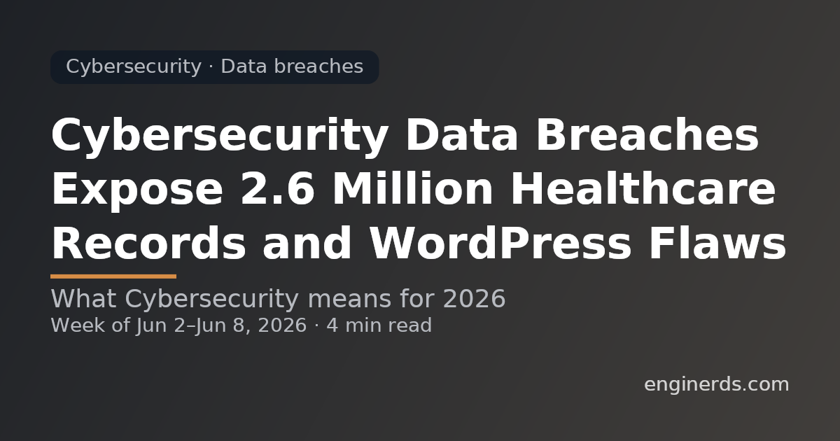Cybersecurity Data Breaches Expose 2.6 Million Healthcare Records and WordPress Flaws