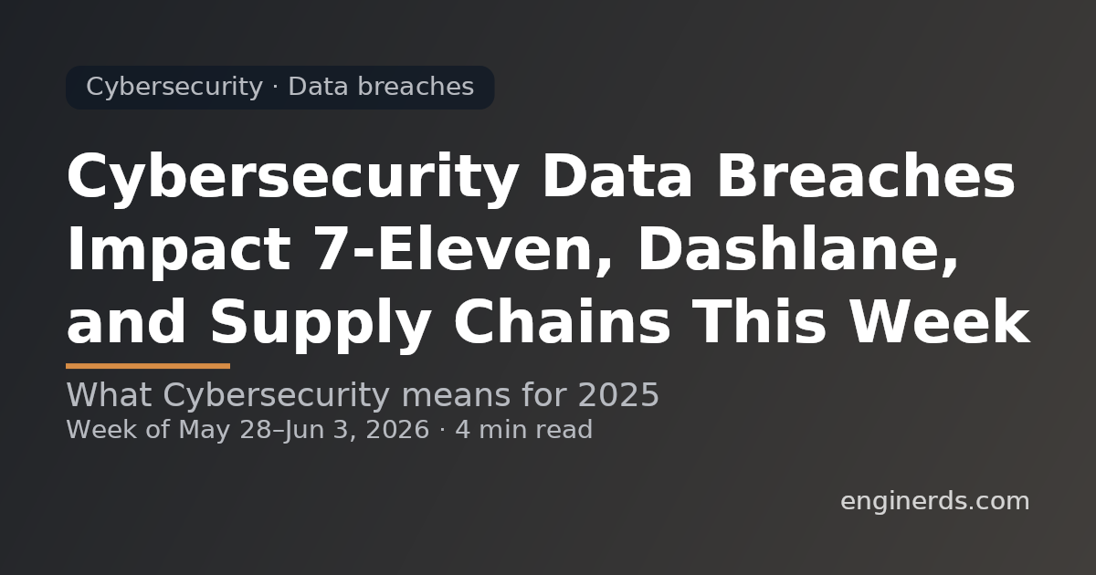 Cybersecurity Data Breaches Impact 7-Eleven, Dashlane, and Supply Chains This Week