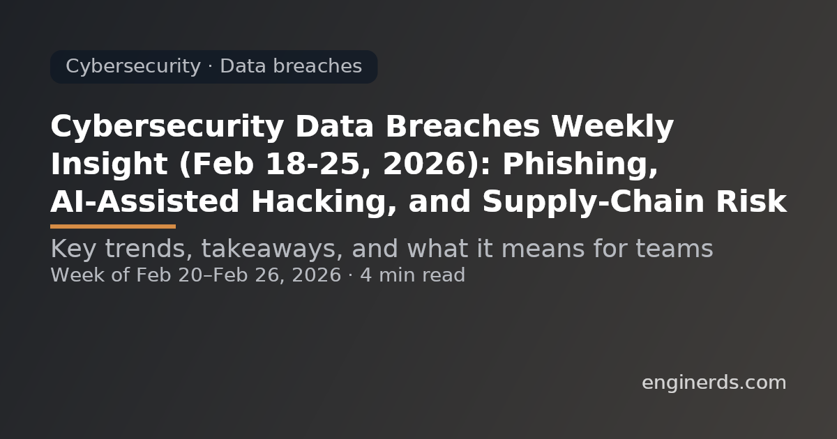 Cybersecurity Data Breaches Weekly Insight (Feb 18–25, 2026): Phishing, AI-Assisted Hacking, and Supply-Chain Risk