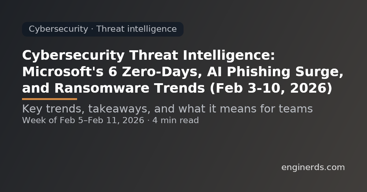 Cybersecurity Threat Intelligence: Microsoft's 6 Zero-Days, AI Phishing Surge, and Ransomware Trends (Feb 3-10, 2026)