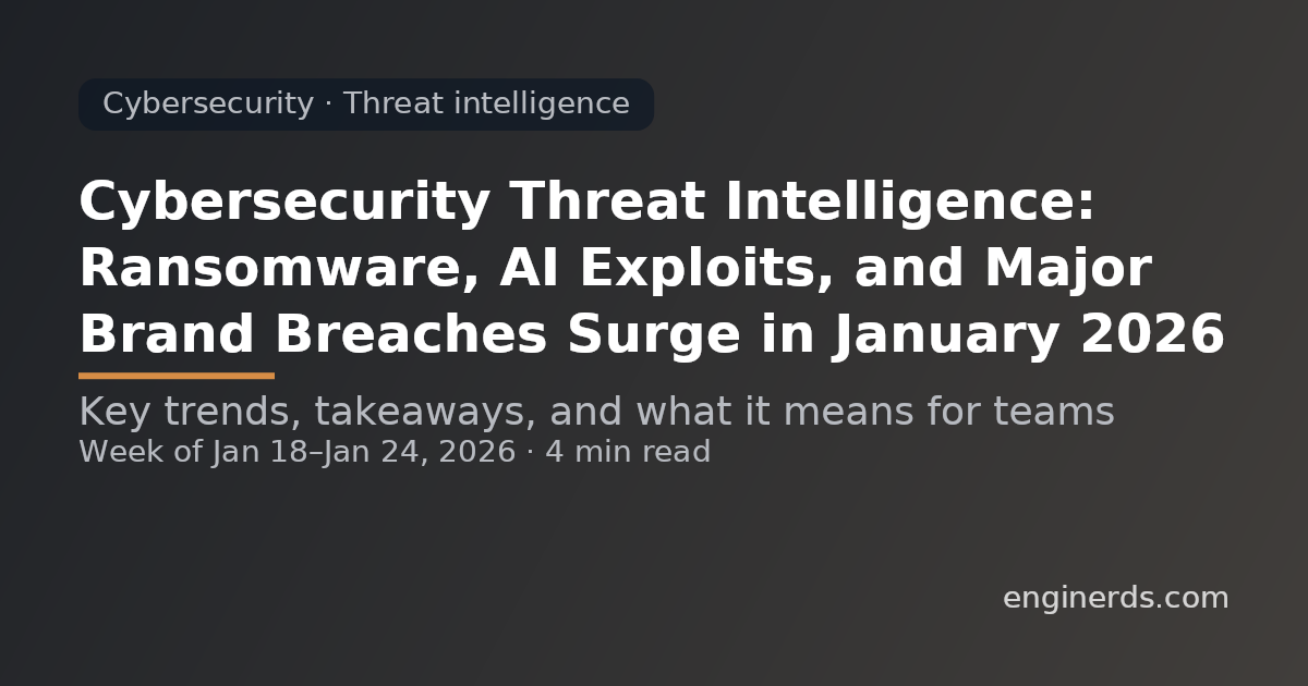 Cybersecurity Threat Intelligence: Ransomware, AI Exploits, and Major Brand Breaches Surge in January 2026