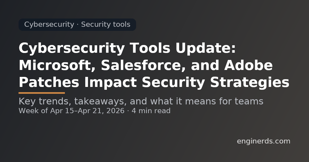 Cybersecurity Tools Update: Microsoft, Salesforce, and Adobe Patches Impact Security Strategies