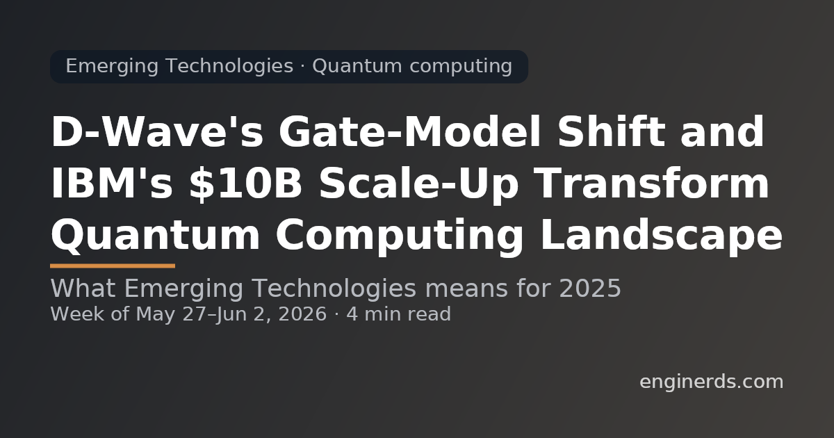 D-Wave's Gate-Model Shift and IBM's $10B Scale-Up Transform Quantum Computing Landscape