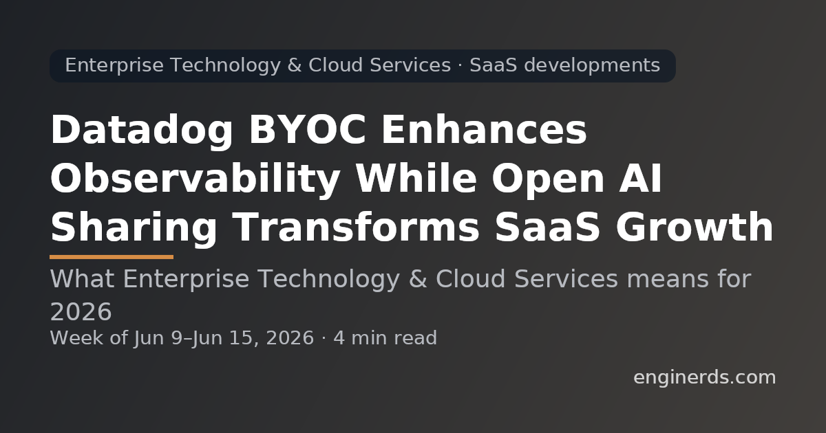 Datadog BYOC Enhances Observability While Open AI Sharing Transforms SaaS Growth