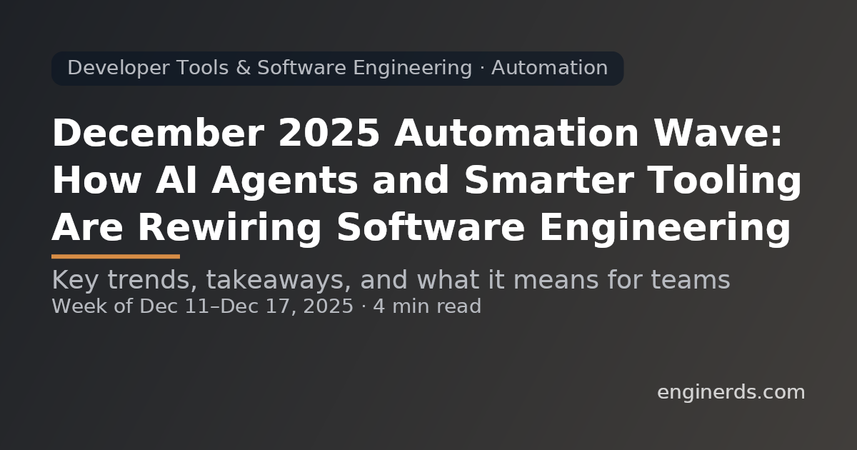 December 2025 Automation Wave: How AI Agents and Smarter Tooling Are Rewiring Software Engineering