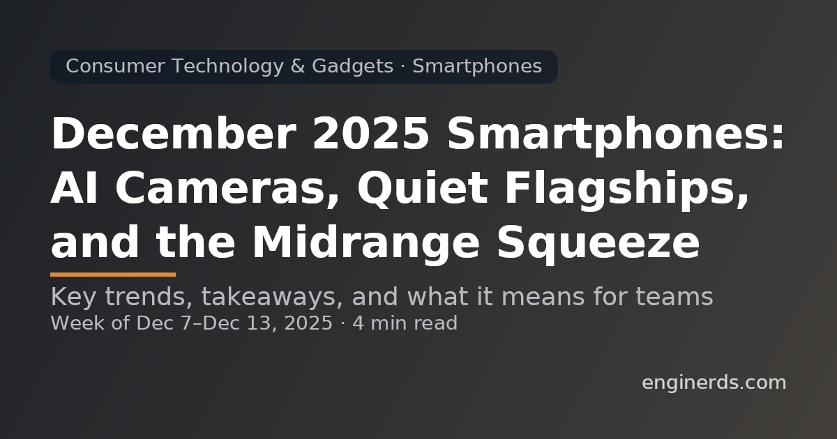 December 2025 Smartphones: AI Cameras, Quiet Flagships, and the Midrange Squeeze
