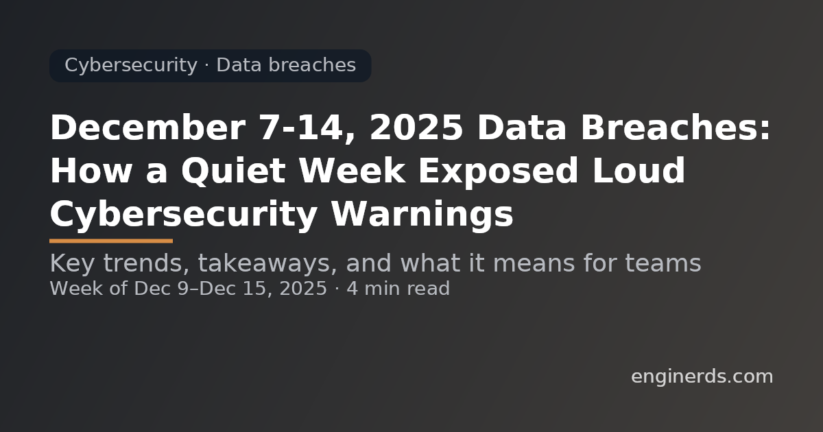 December 7–14, 2025 Data Breaches: How a Quiet Week Exposed Loud Cybersecurity Warnings