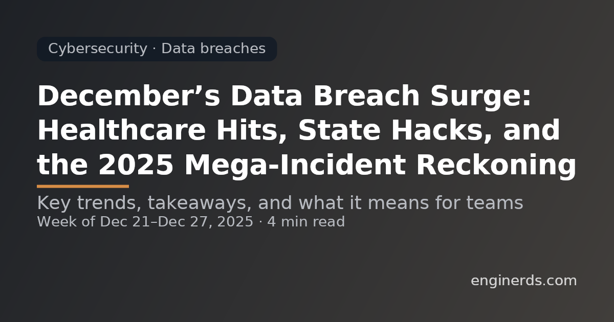 December’s Data Breach Surge: Healthcare Hits, State Hacks, and the 2025 Mega-Incident Reckoning
