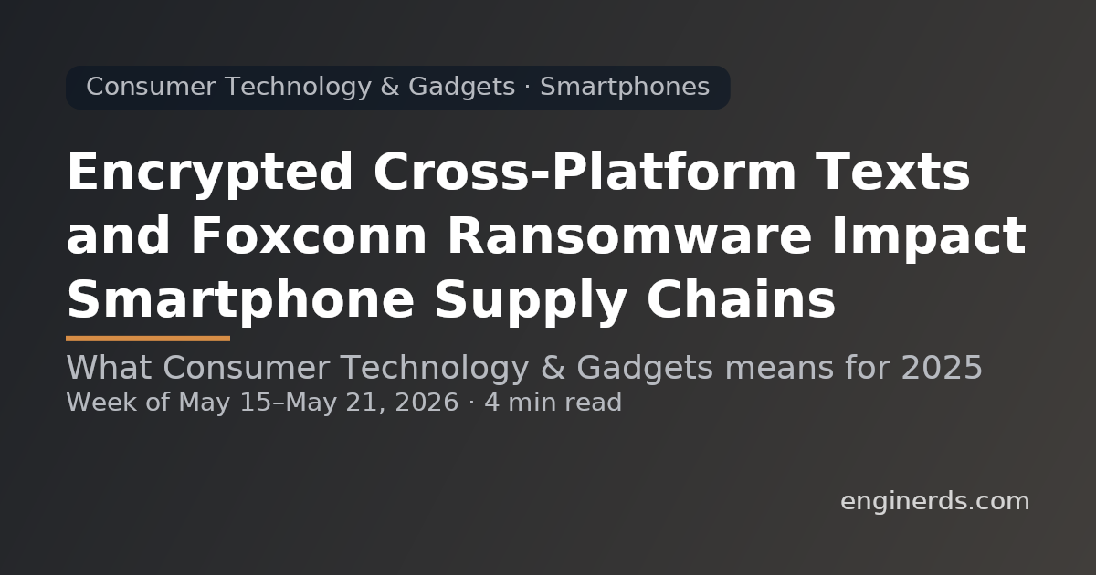 Encrypted Cross-Platform Texts and Foxconn Ransomware Impact Smartphone Supply Chains