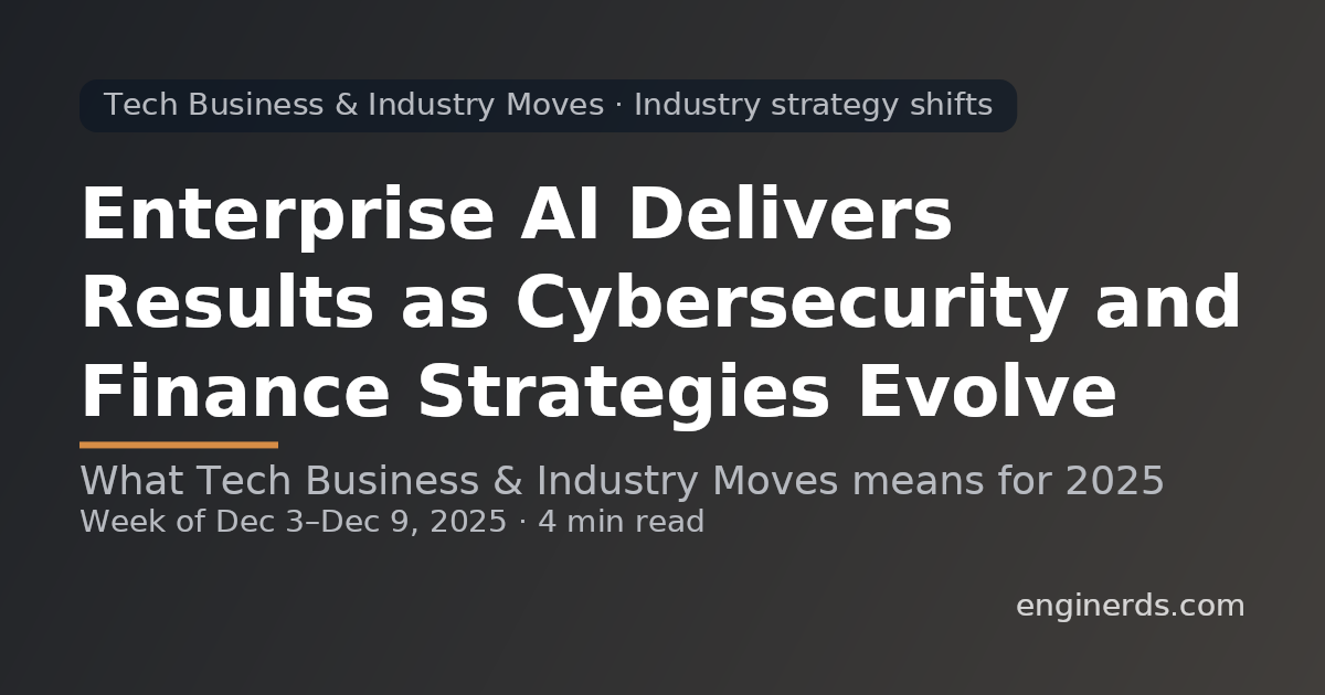 Enterprise AI Delivers Results as Cybersecurity and Finance Strategies Evolve