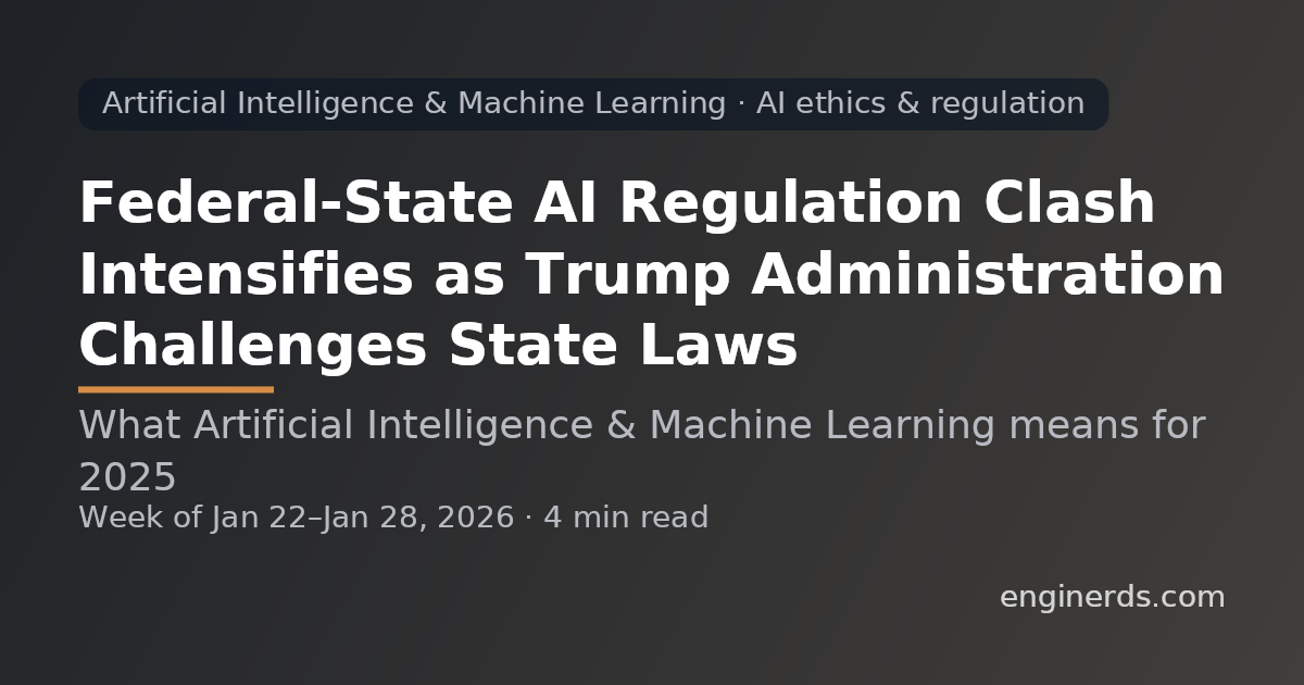 Federal-State AI Regulation Clash Intensifies as Trump Administration Challenges State Laws