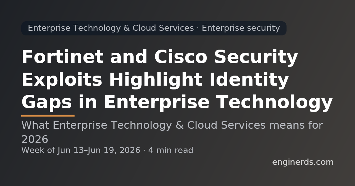 Fortinet and Cisco Security Exploits Highlight Identity Gaps in Enterprise Technology