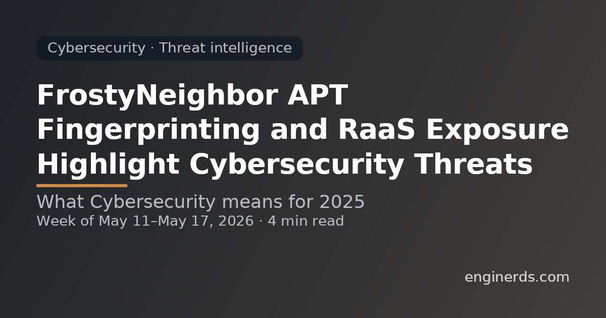 FrostyNeighbor APT Fingerprinting and RaaS Exposure Highlight Cybersecurity Threats